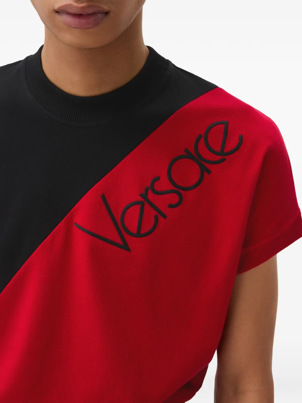 Versace T-shirt met geborduurd logo Rood