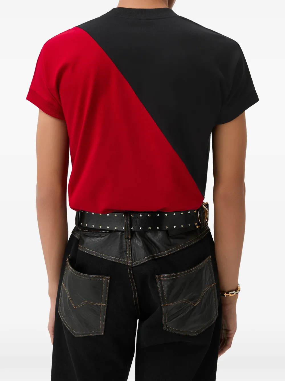 Versace T-shirt met geborduurd logo Rood
