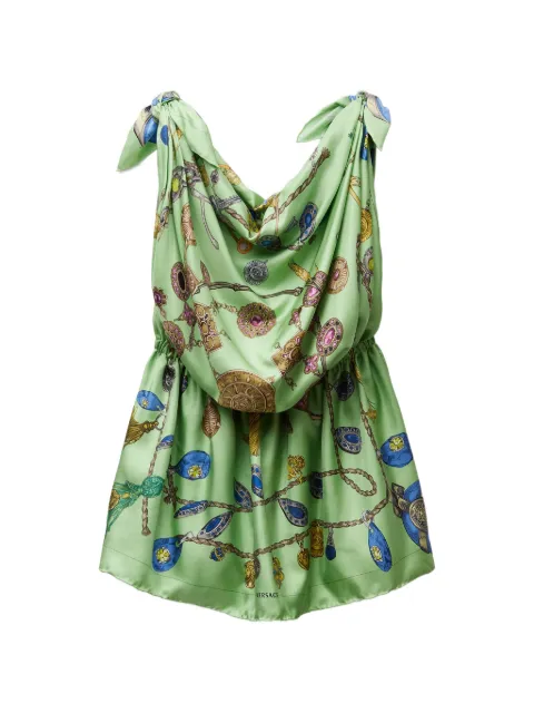 Versace printed silk twill mini dress