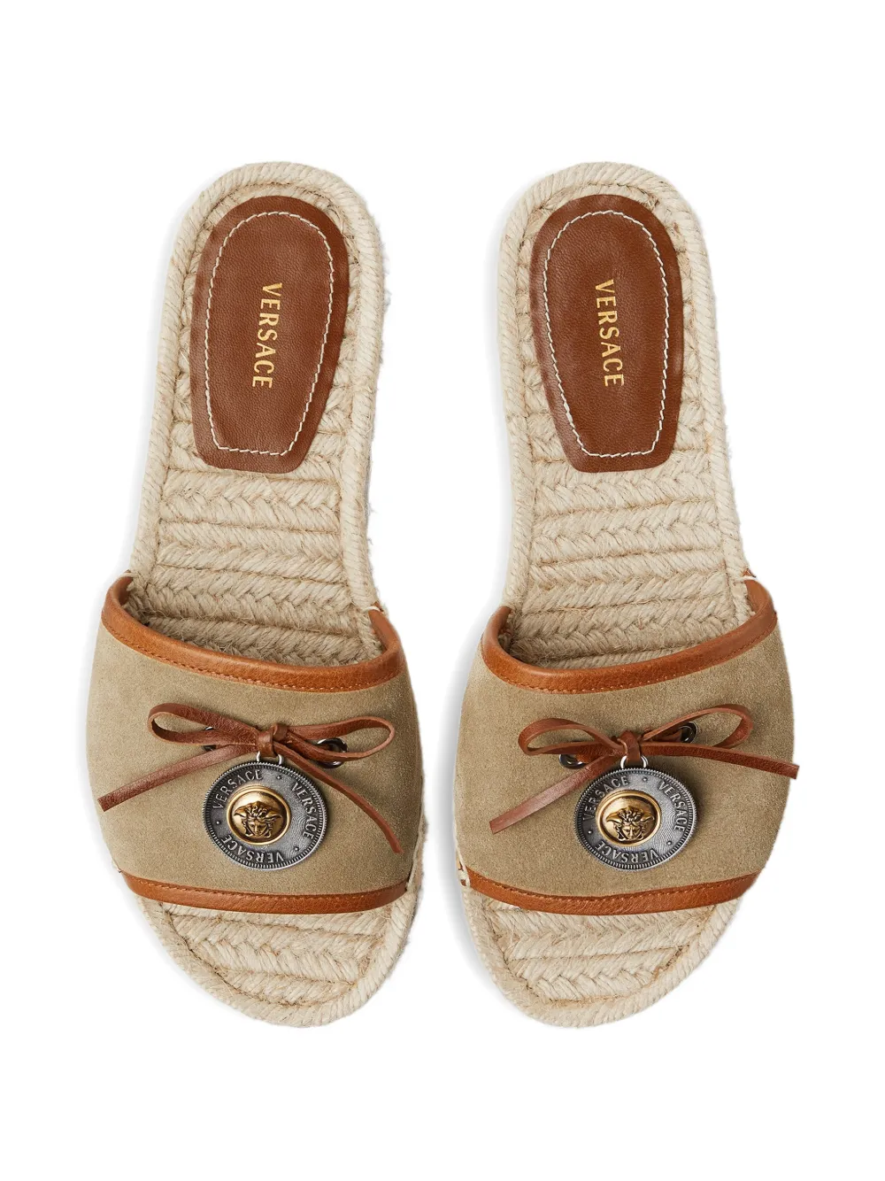 Versace Espadrilles met Medusa-plakkaat Bruin
