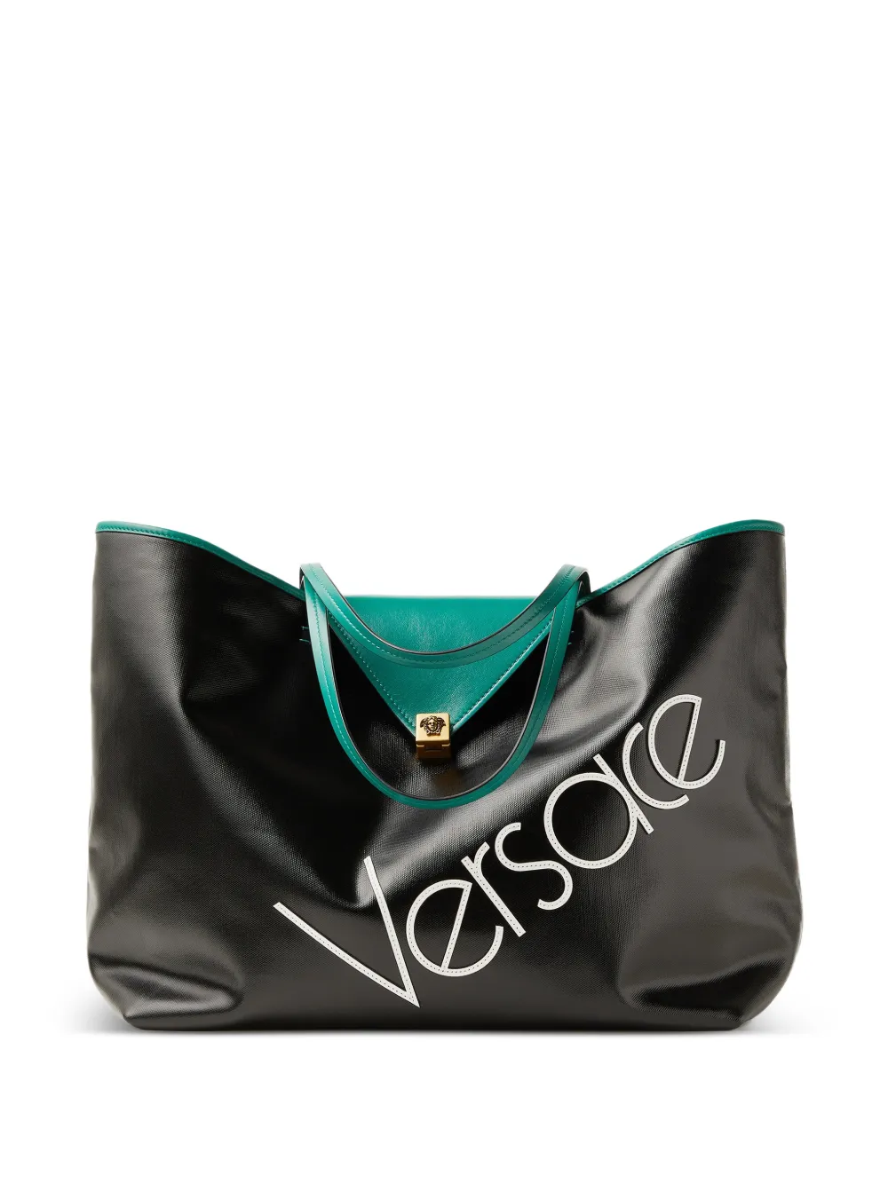 Versace Severine large coated canvas tote - Black
