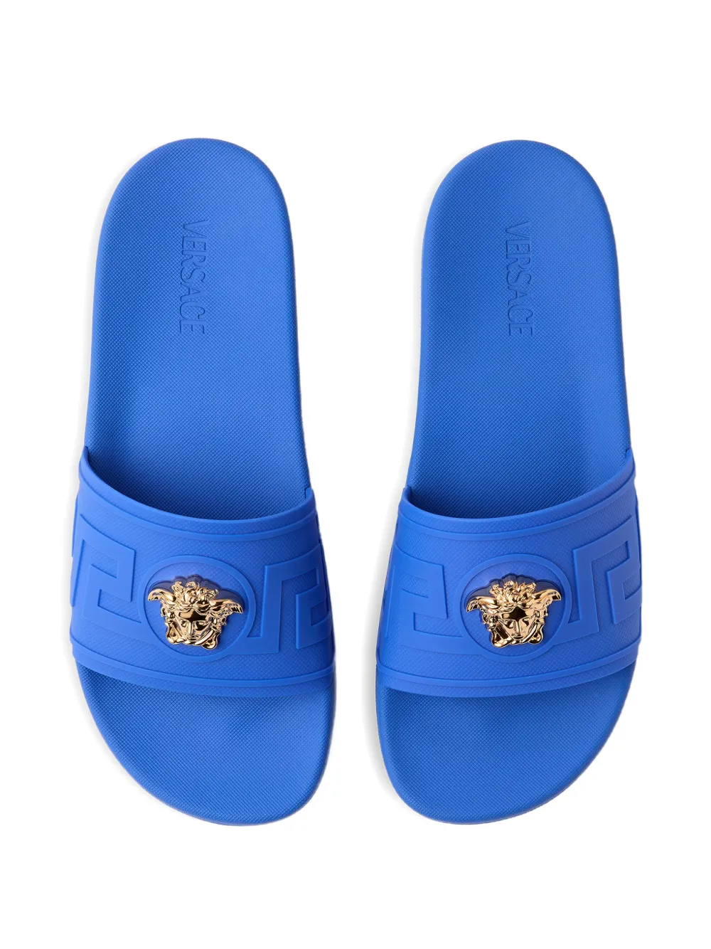 Versace La Medusa rubberen slippers Blauw