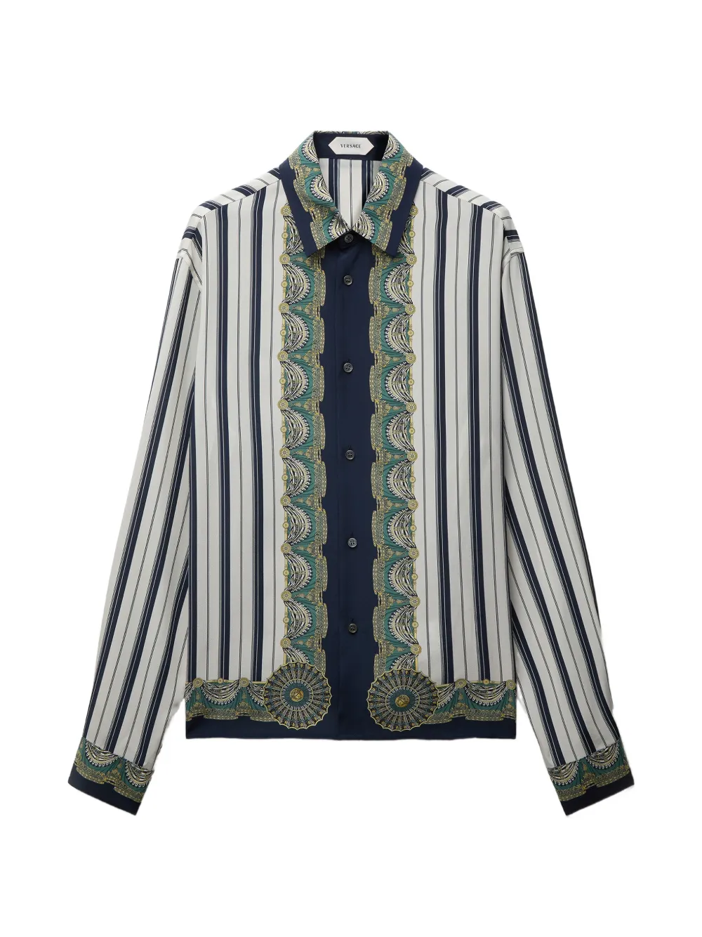 Versace printed silk crêpe de chine regular shirt - Neutrals