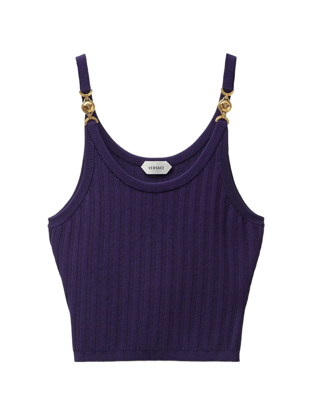 Versace Geripptes Top aus elastischem Viskose-Mesh - Violett