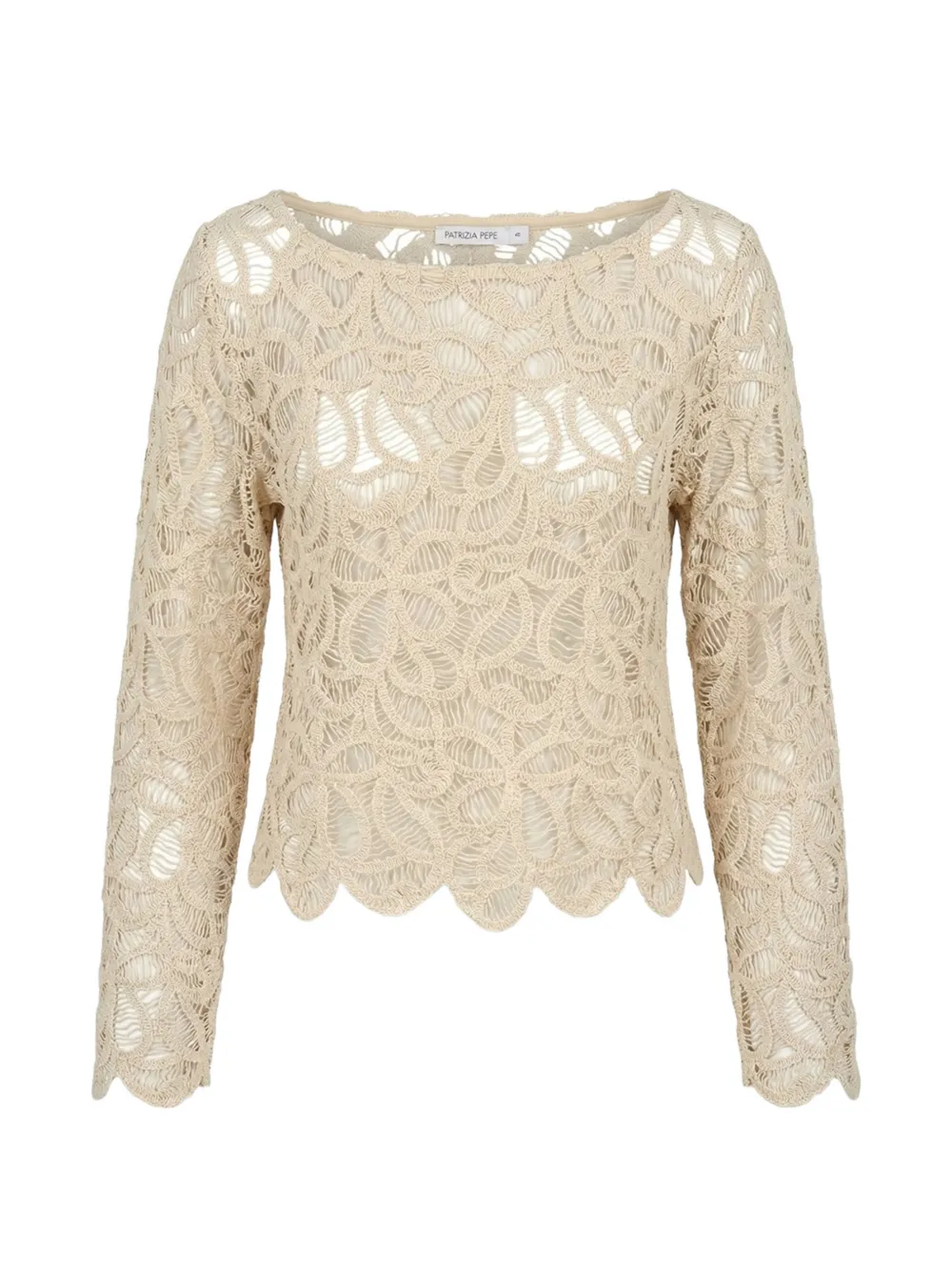 Patrizia Pepe crochet scalloped top - Toni neutri