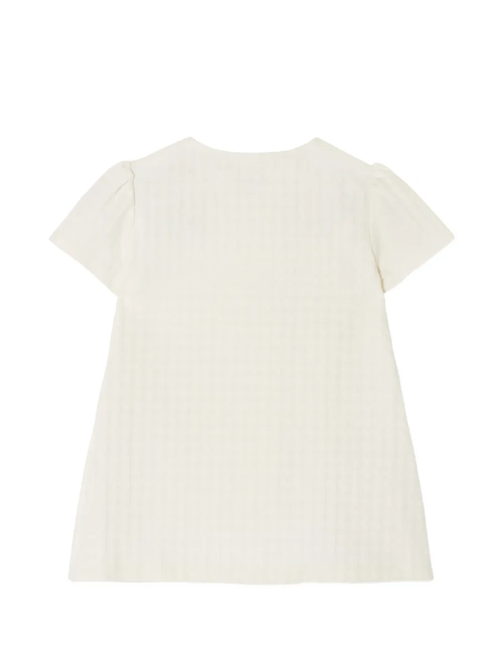 Versace Kids Geruite katoenen jurk met jacquard Wit