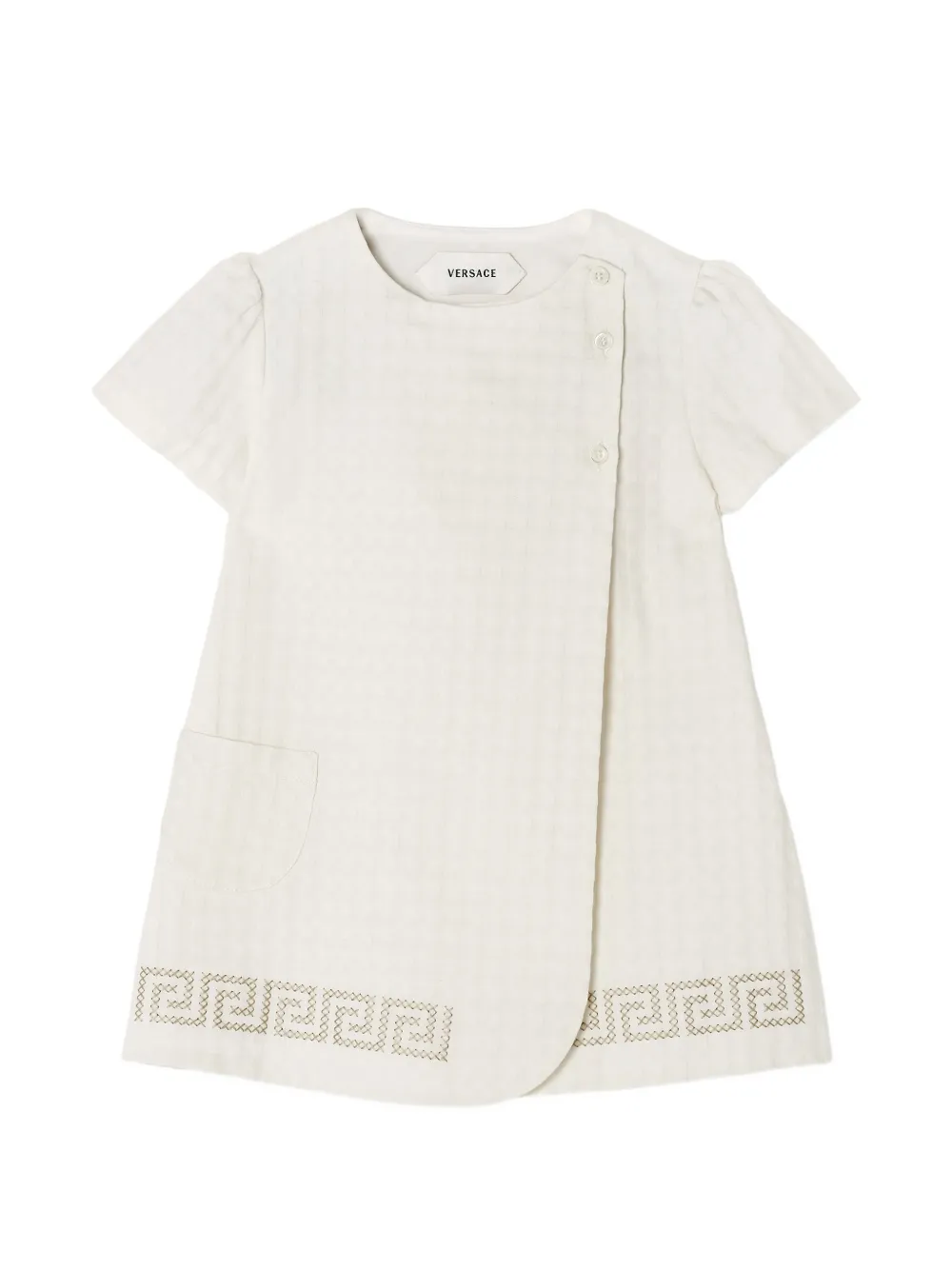 Versace micro-check jacquard cotton dress - White