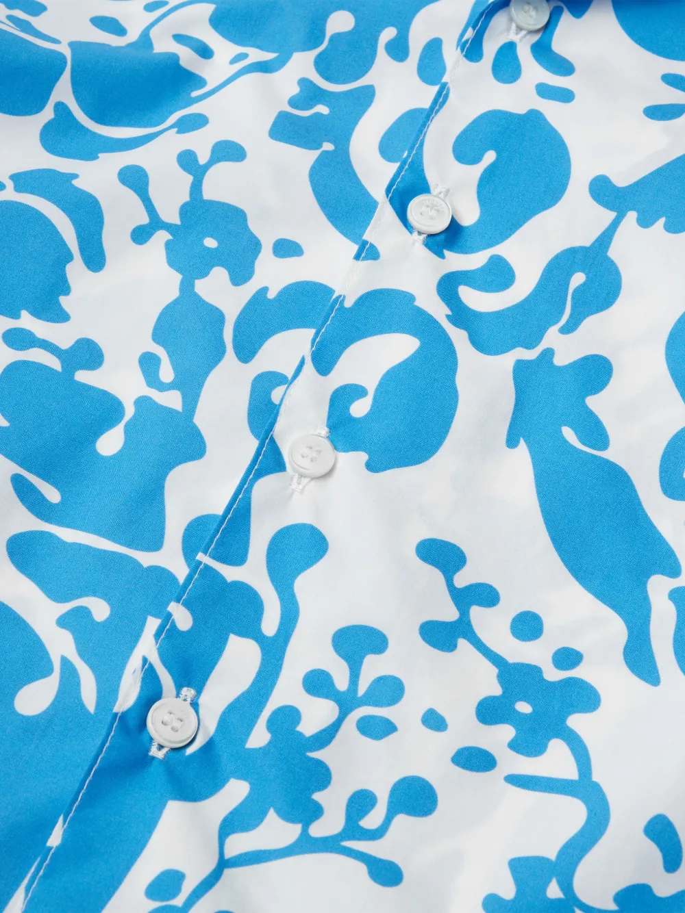 Versace Kids Katoenen popeline shirt met print Blauw