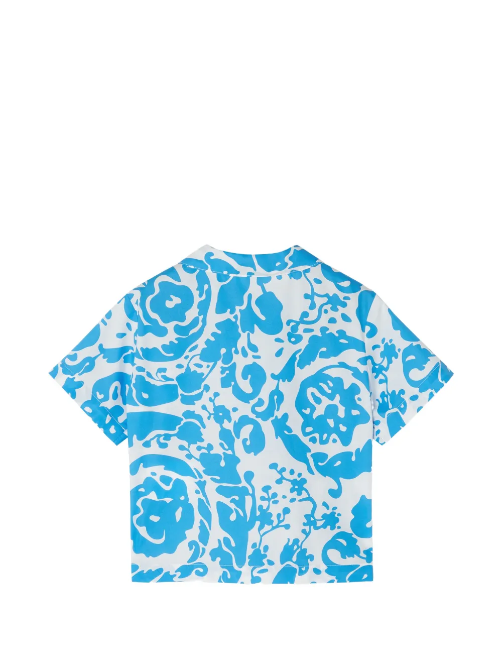 Versace Kids Katoenen popeline shirt met print Blauw