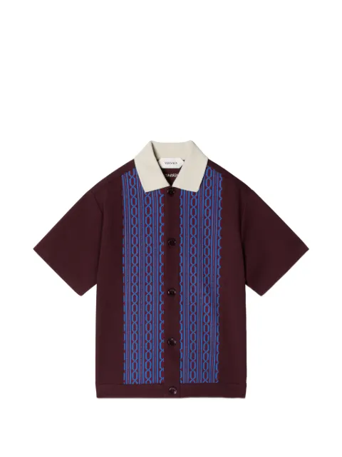 Versace embroidered-logo jacquard Milano-stitch shirt
