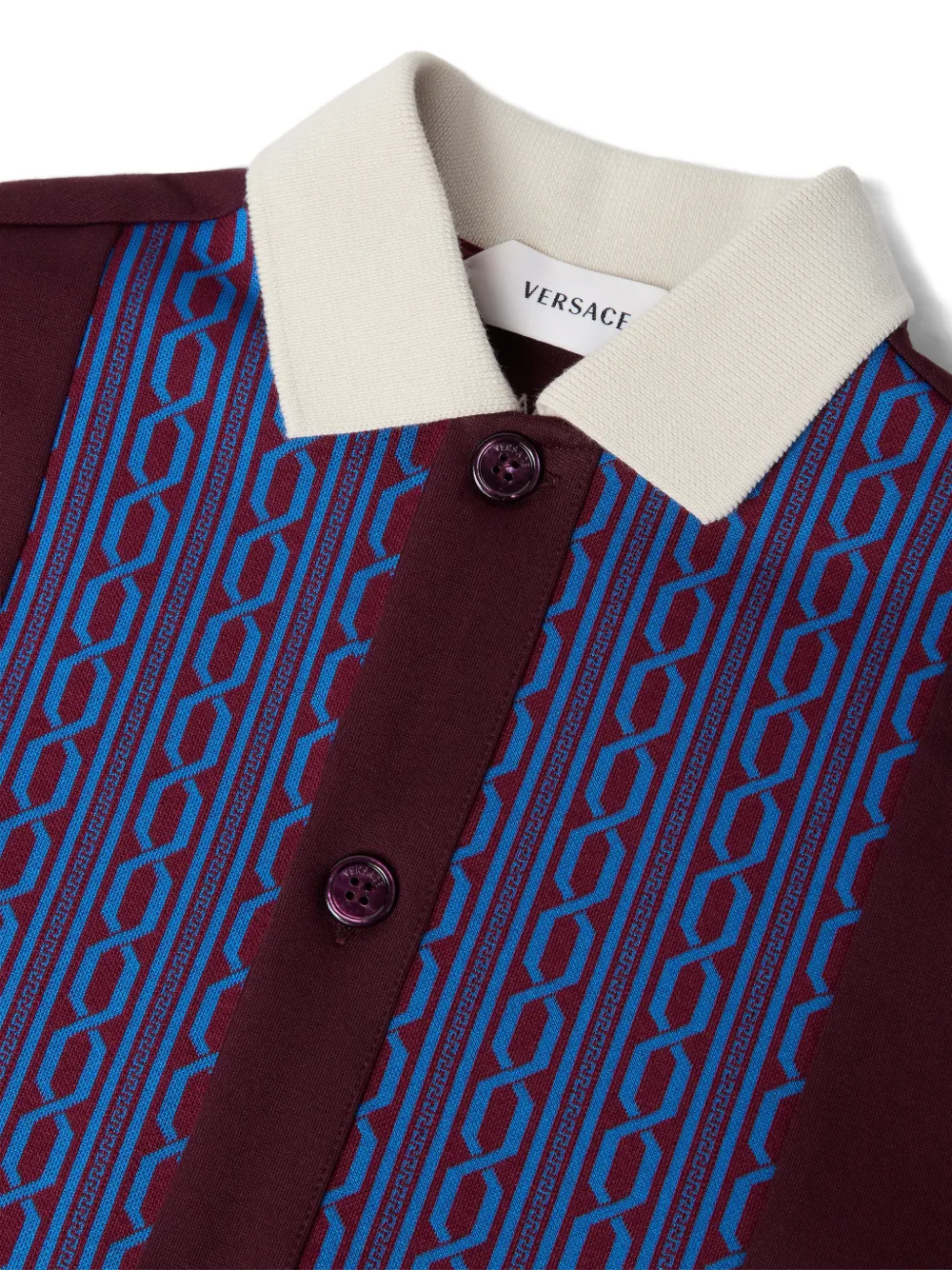 Versace Kids Jacquard shirt met geborduurd logo en Milano-stiksel Rood