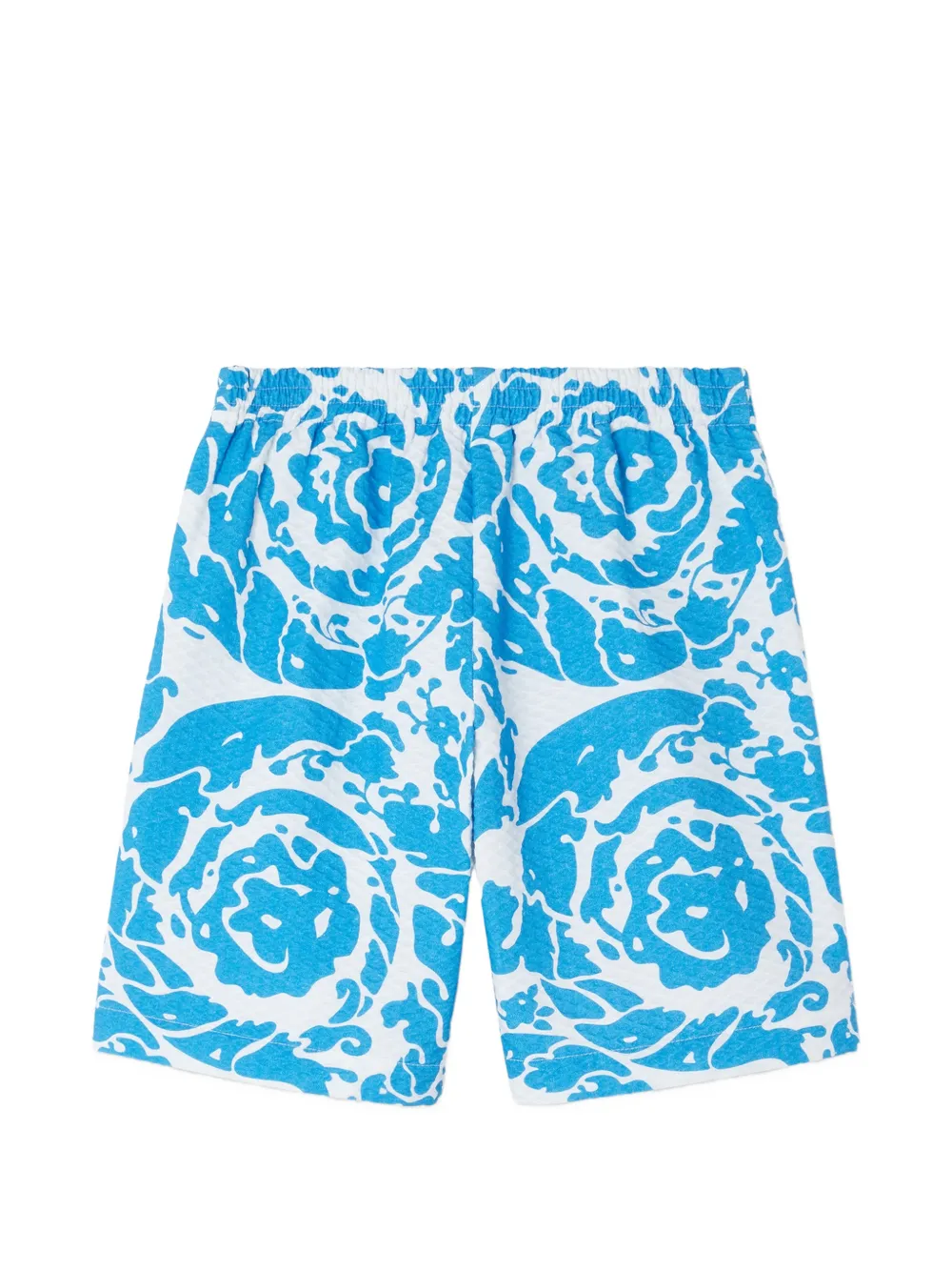 Versace Kids Katoenen-piqué shorts met print Blauw