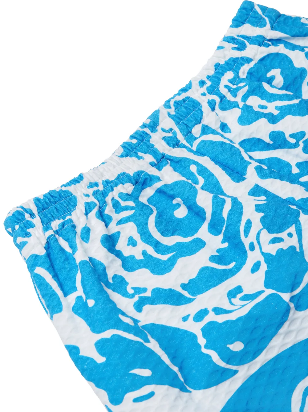 Versace Kids Katoenen-piqué shorts met print Blauw