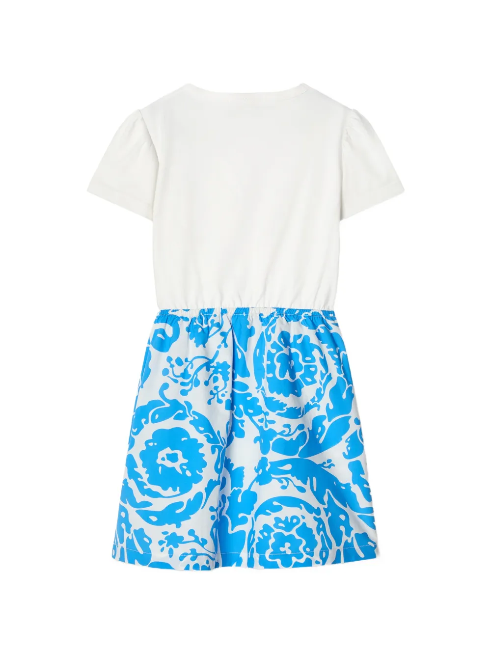 Versace Kids Jersey en katoenen popeline jurk Wit