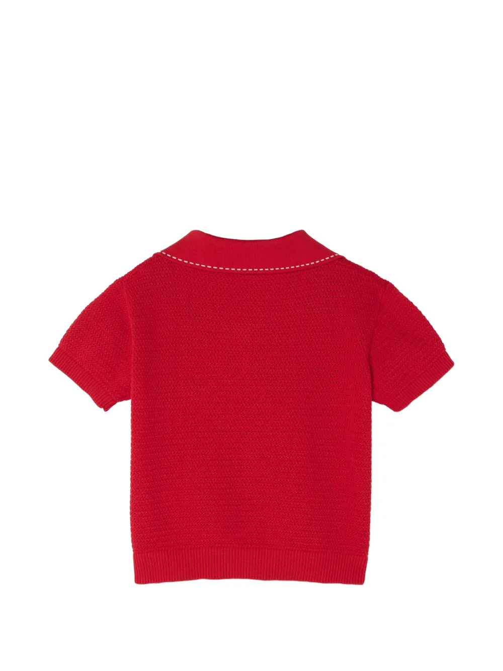 Versace Kids Katoenen gebreid poloshirt Rood