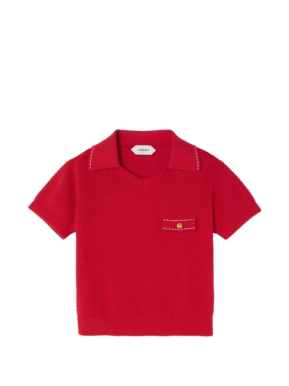 Versace cotton knit polo - Red