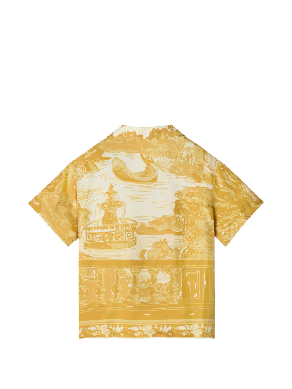 Versace Kids Zijden twill blouse met print Geel