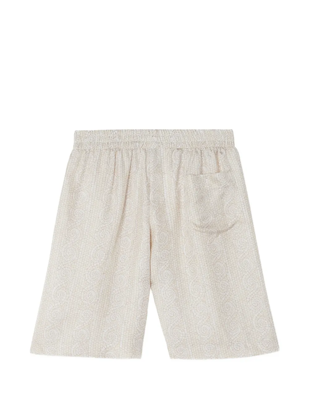 Versace Kids Zijden twill shorts met print Beige