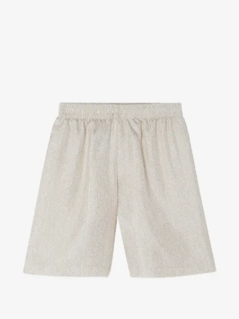 Versace Kids Printed Silk Twill Shorts