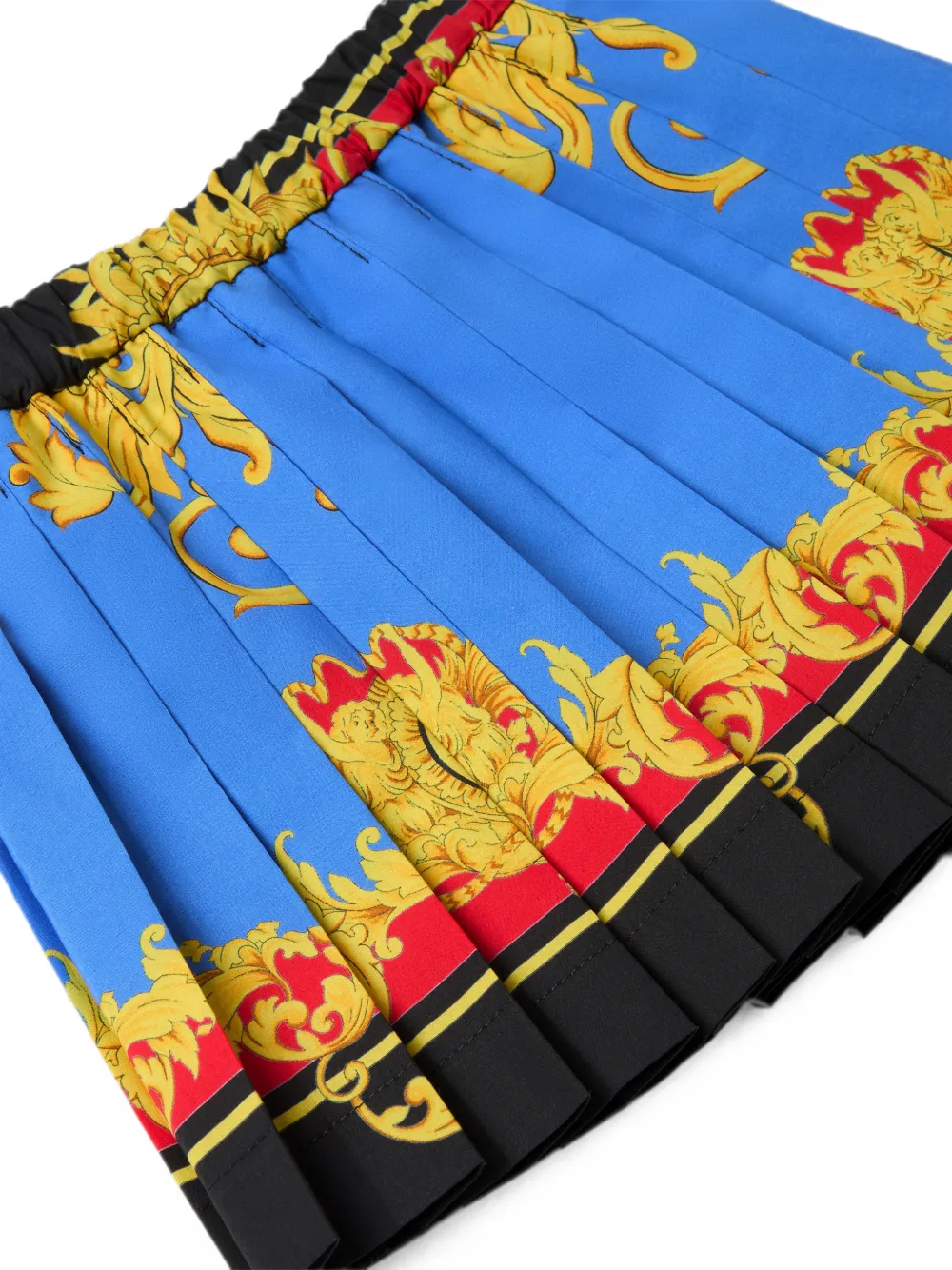 Versace Kids Plooirok met barokprint Blauw