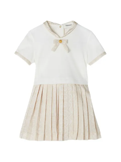 Versace printed cotton-jersey & twill dress