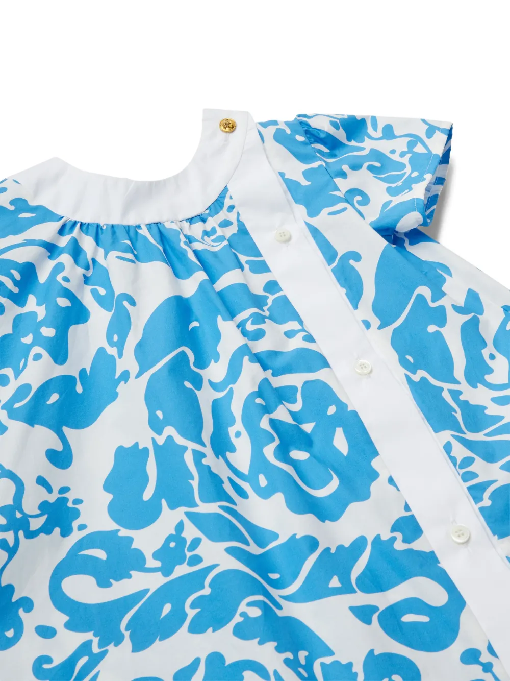 Versace Kids Katoenen popeline jurk met print Blauw