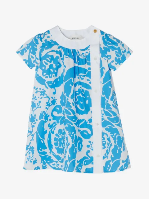 Versace Kids printed cotton-poplin dress