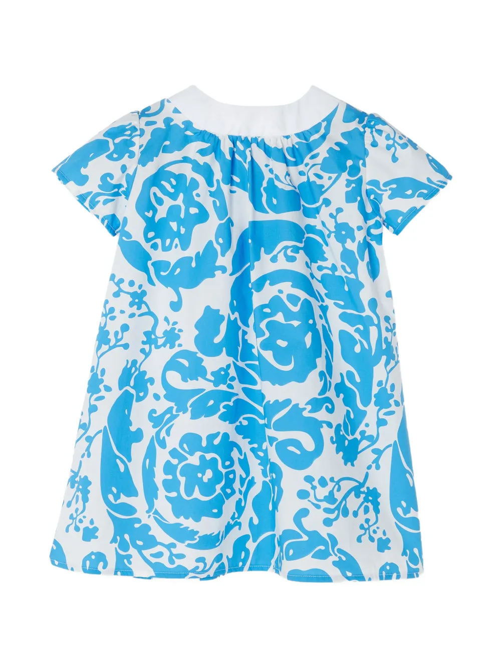 Versace Kids Katoenen popeline jurk met print Blauw