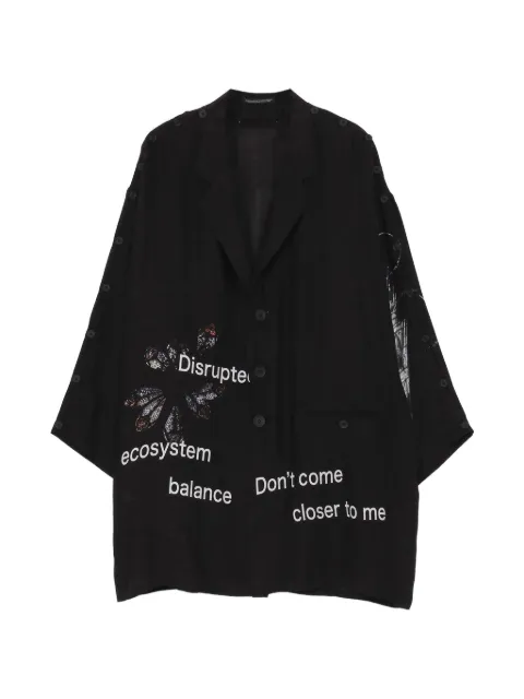 Yohji Yamamoto buttoned patterned silk jacket