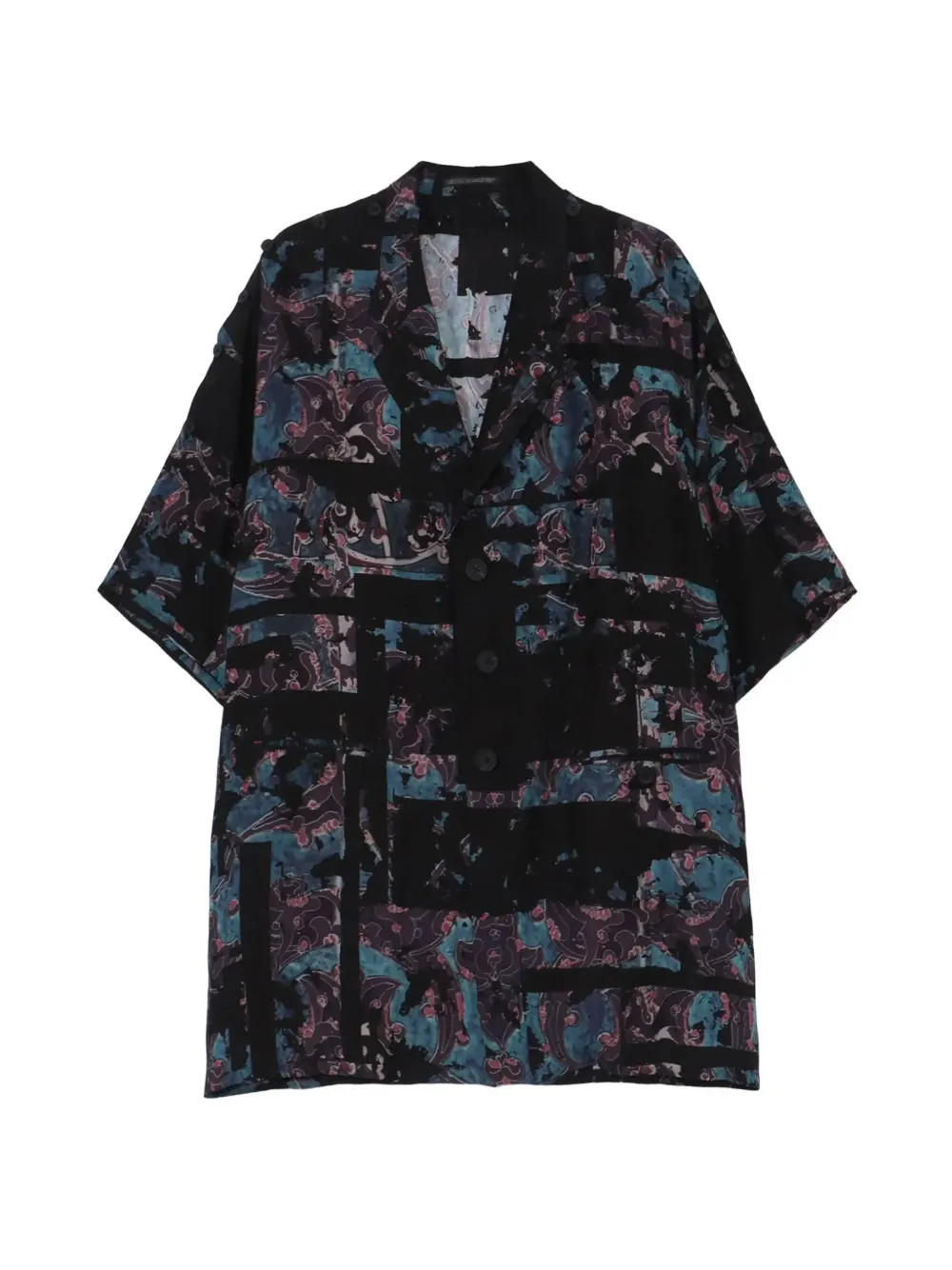 Yohji Yamamoto patterned silk jacket - Nero