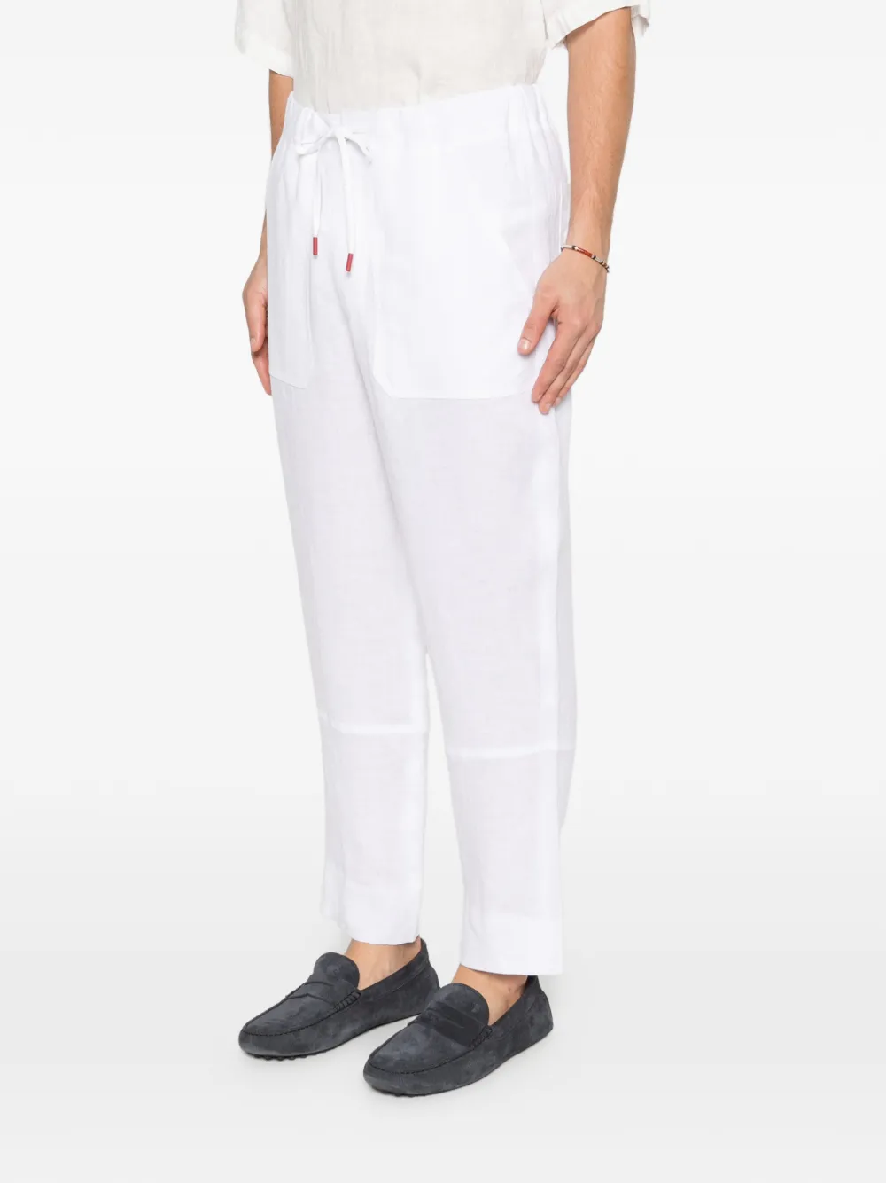Kiton Linnen broek Wit