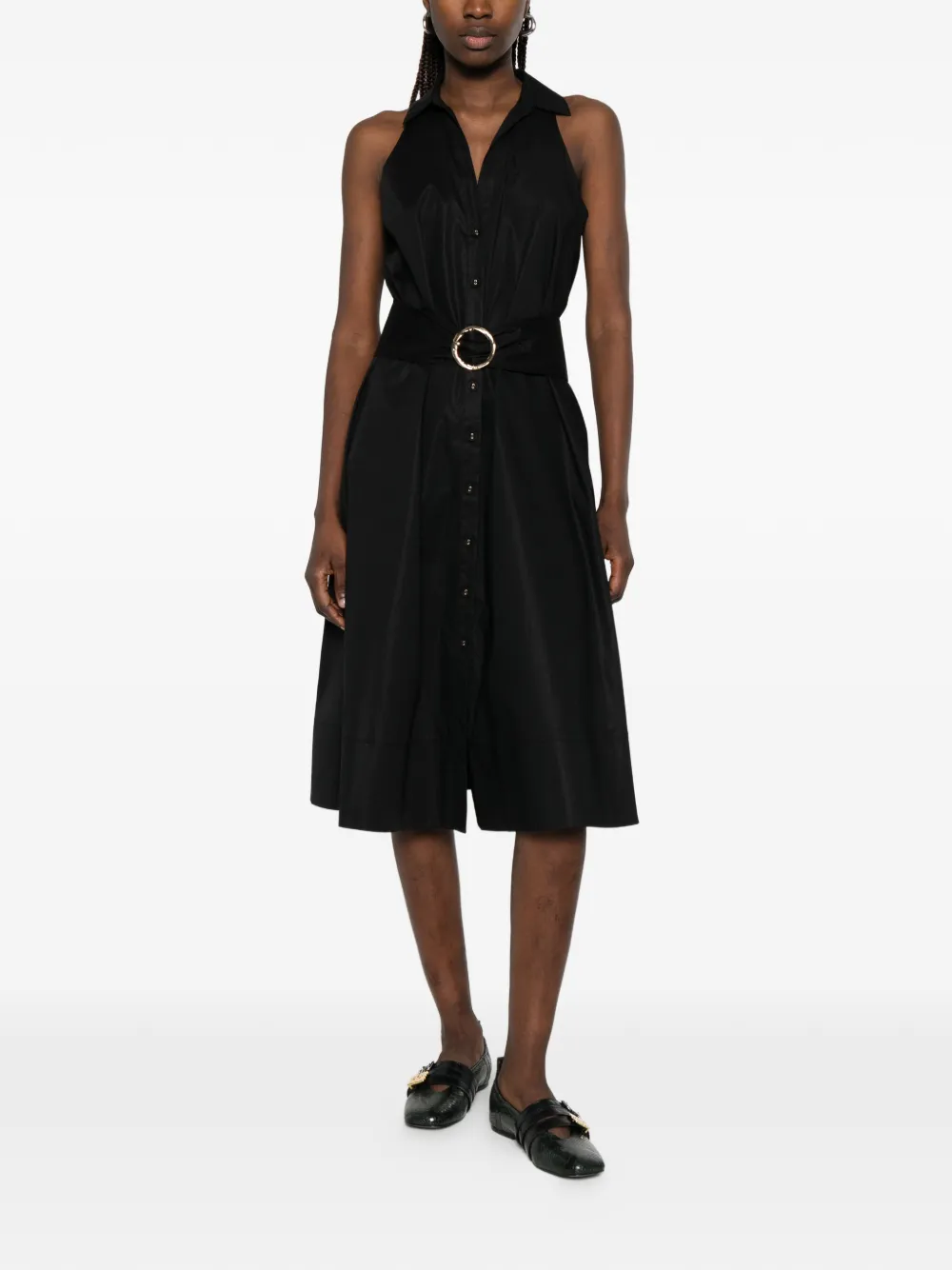 TWINSET Popeline midi-jurk Zwart