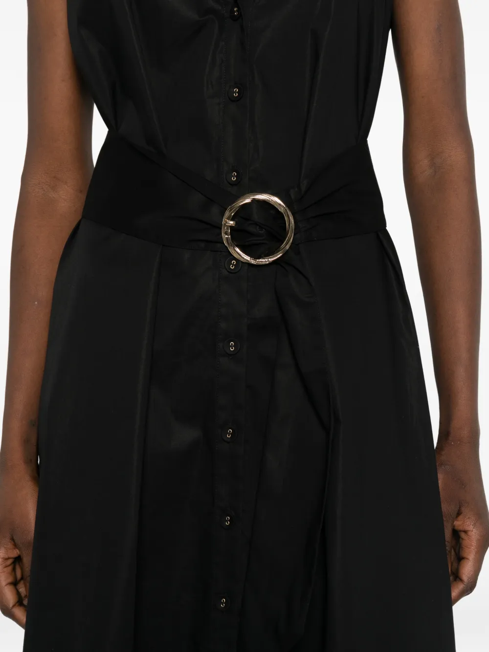 TWINSET Popeline midi-jurk Zwart