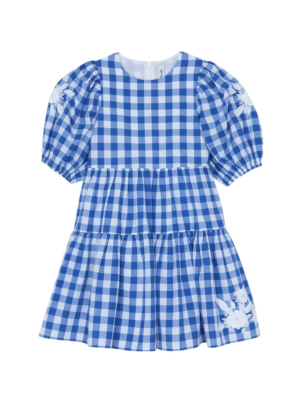 Tartine Et Chocolat puff-sleeve check-print dress - Blau