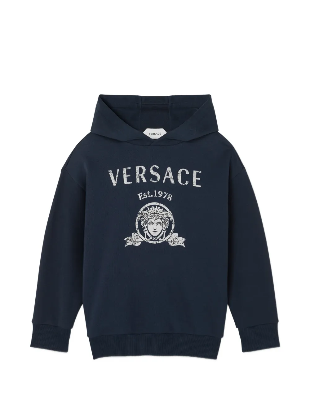Versace Kids Hoodie mit Print - Blau