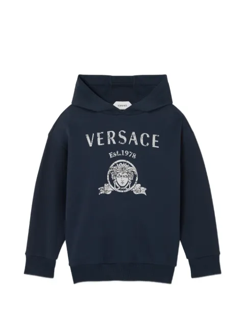 Versace Kids printed cotton-jersey hoodie