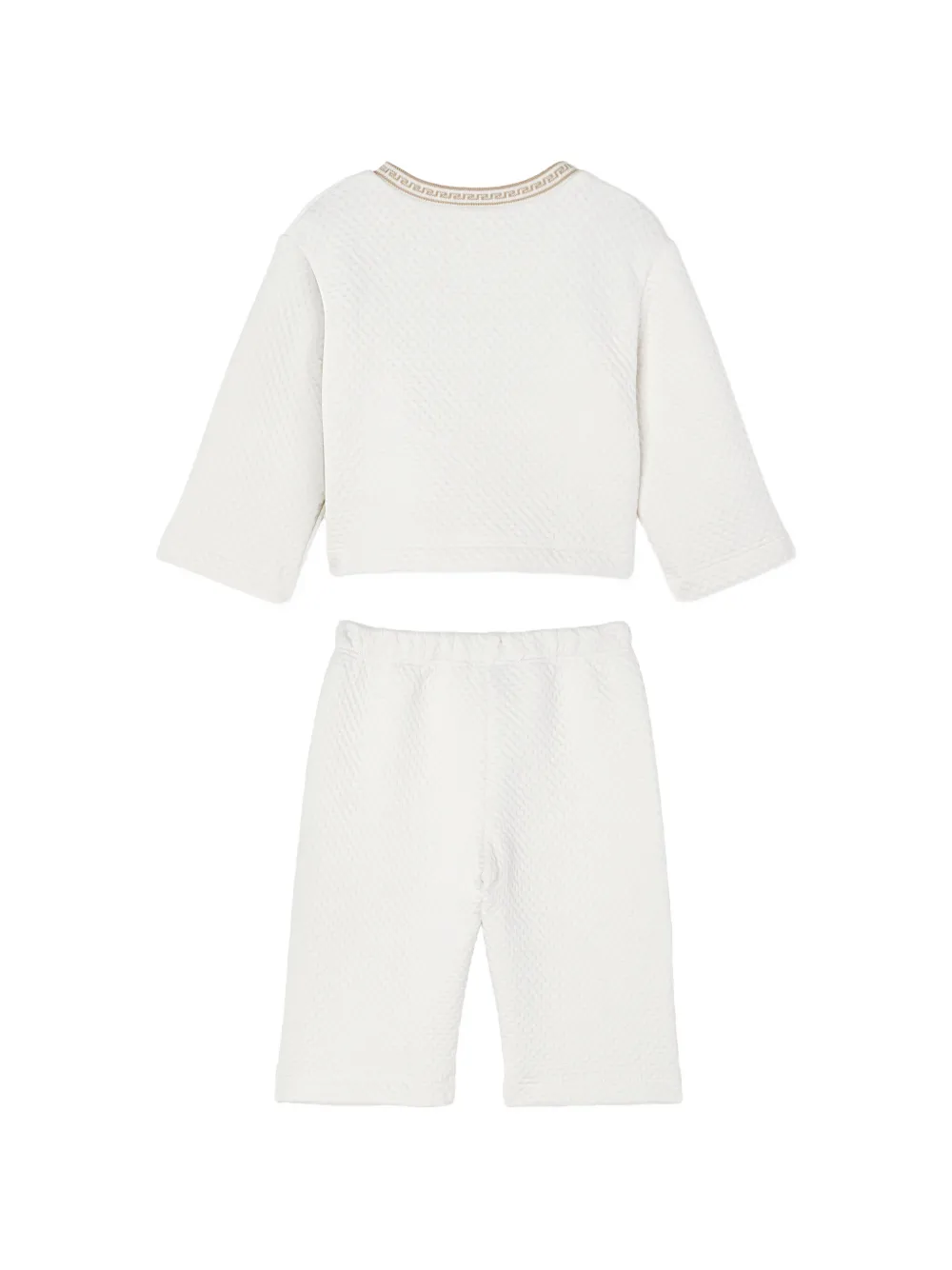 Versace Kids Vest set van geborduurde matelassé jersey Wit