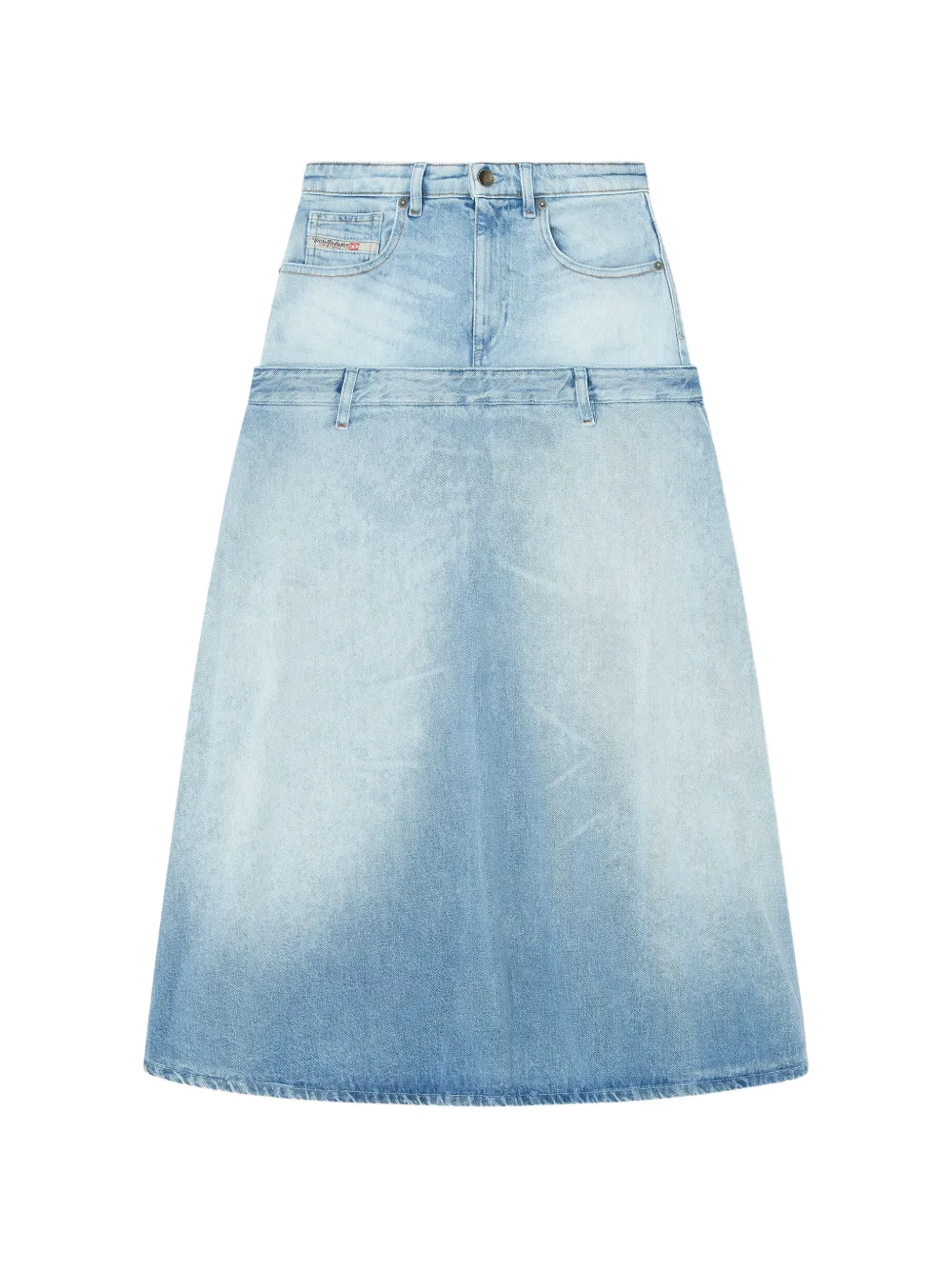 Diesel layered-effect flared skirt - Blau