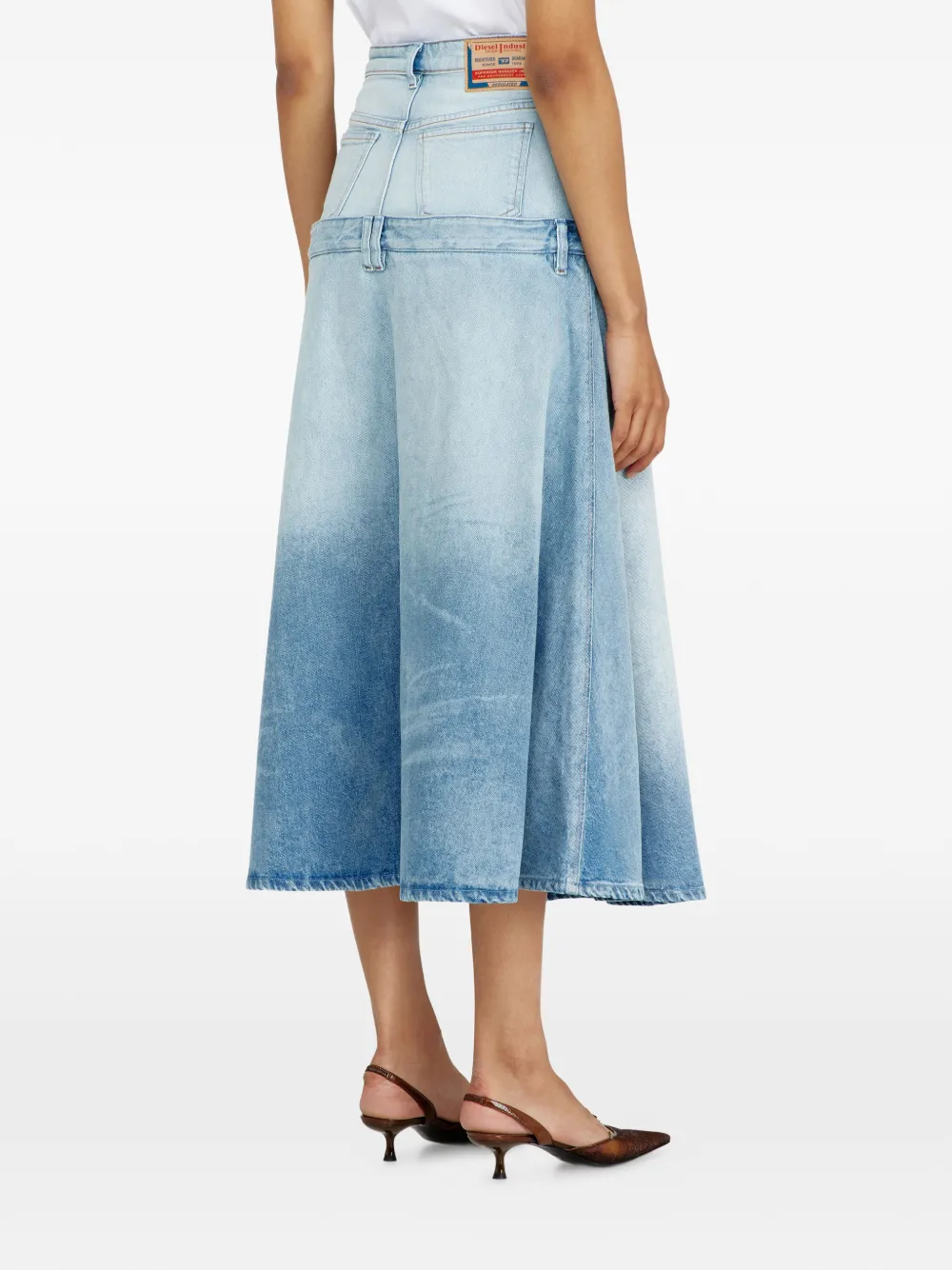 Diesel Flared rok met gelaagd effect Blauw