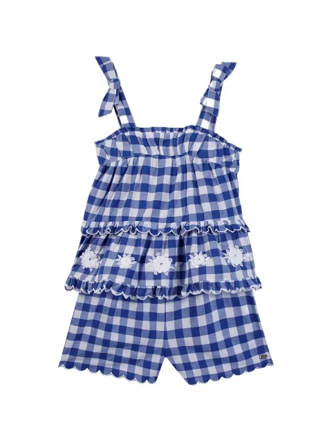 Tartine Et Chocolat ruffled gingham shorts set (set of two)