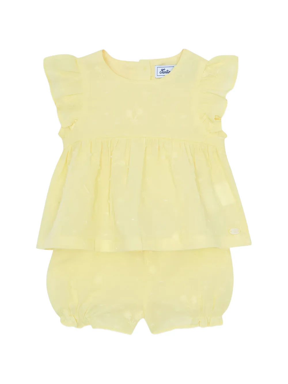 Tartine Et Chocolat ruffled embroidered short set (set of two) - Giallo