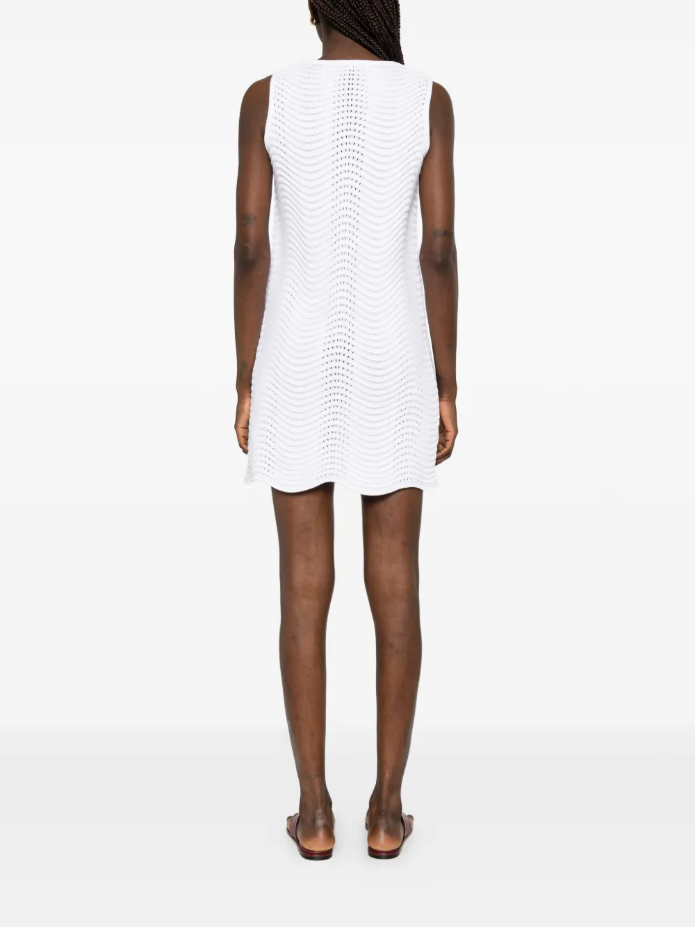 Neera Mini-jurk met V-hals en textuur Wit