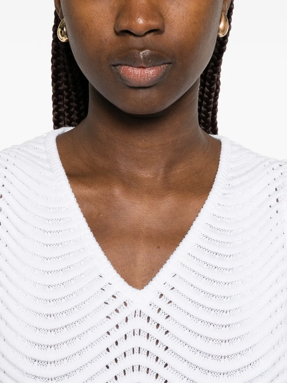 Neera Mini-jurk met V-hals en textuur Wit