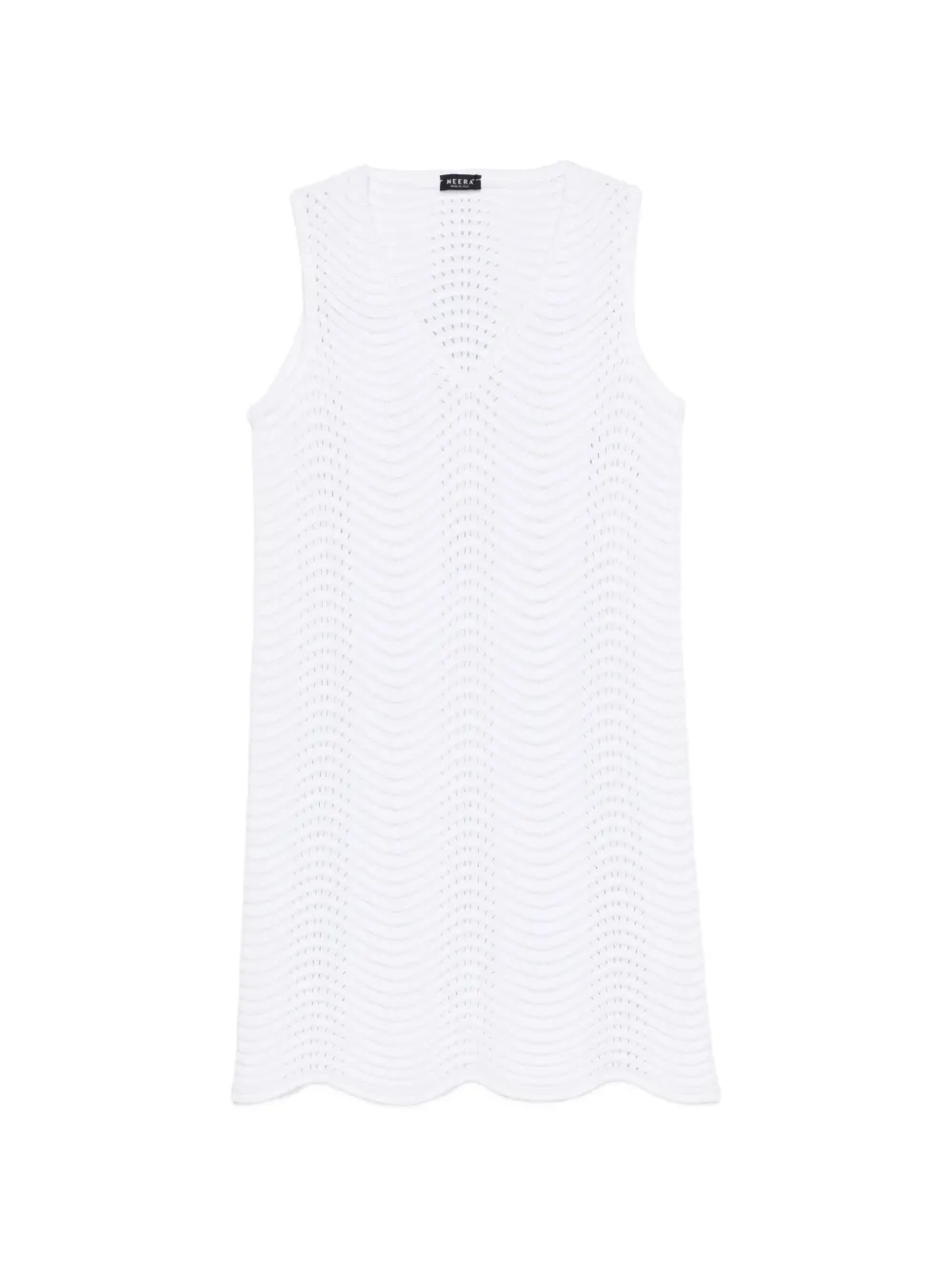 Neera V-neck textured mini dress - Bianco