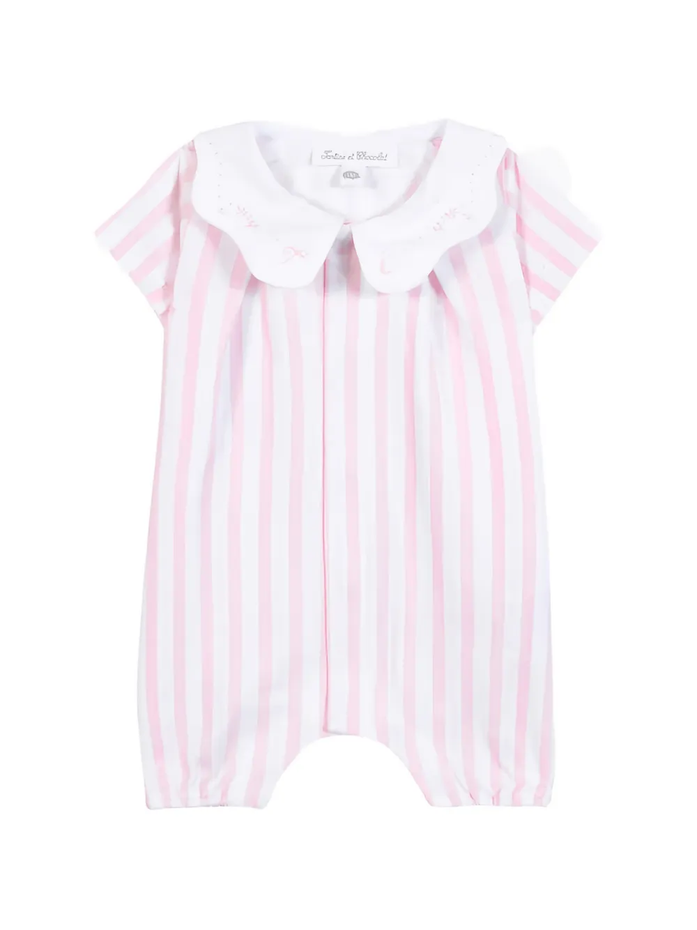 Tartine Et Chocolat striped embroidered romper - Bianco