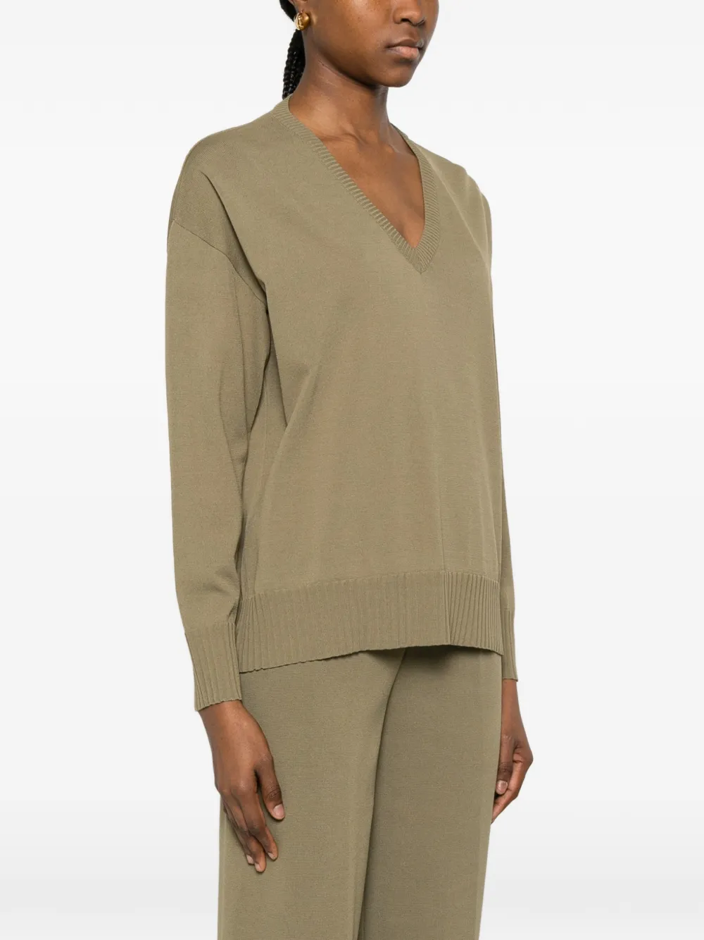 Neera T-shirt met V-hals Groen