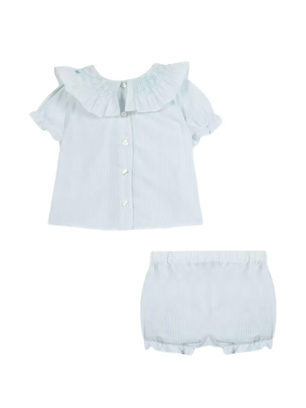 Tartine Et Chocolat Gesmokte shorts set met borduurwerk Blauw