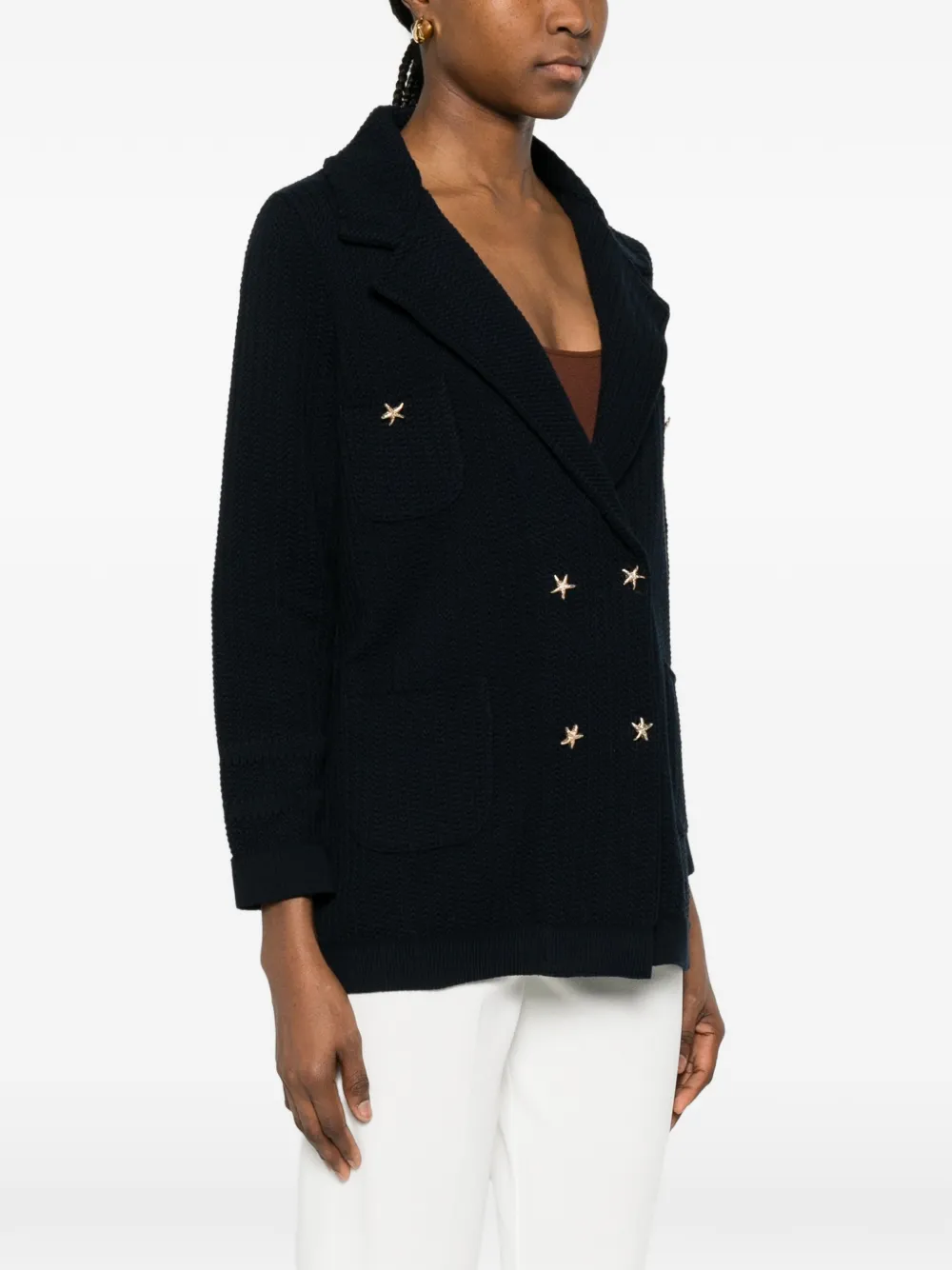  Neera Blazer Con Doble Botonadura - Azul 