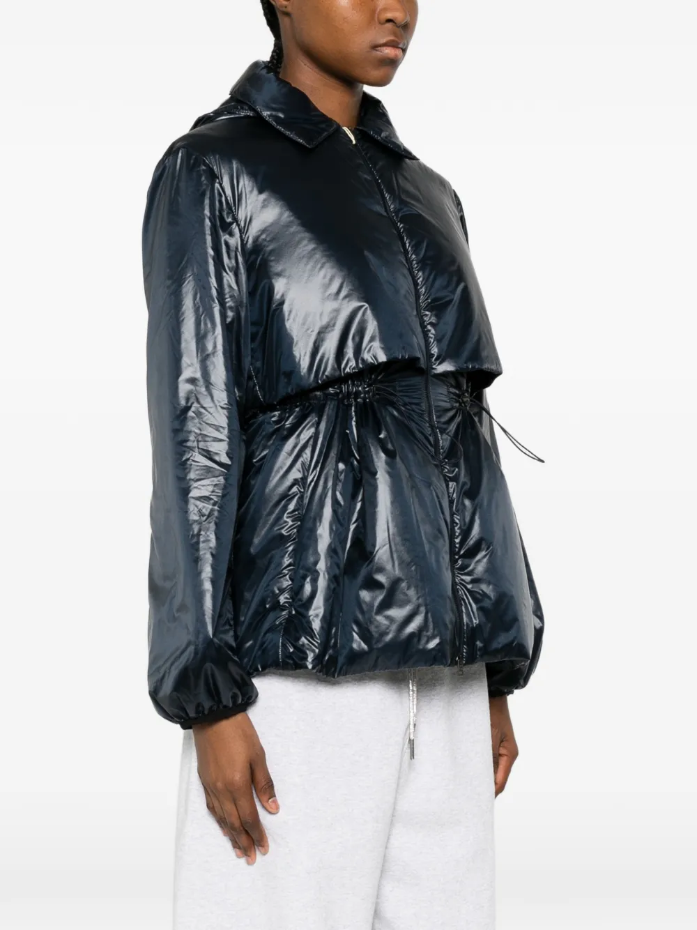Herno Jack met capuchon en trekkoordtaille Blauw
