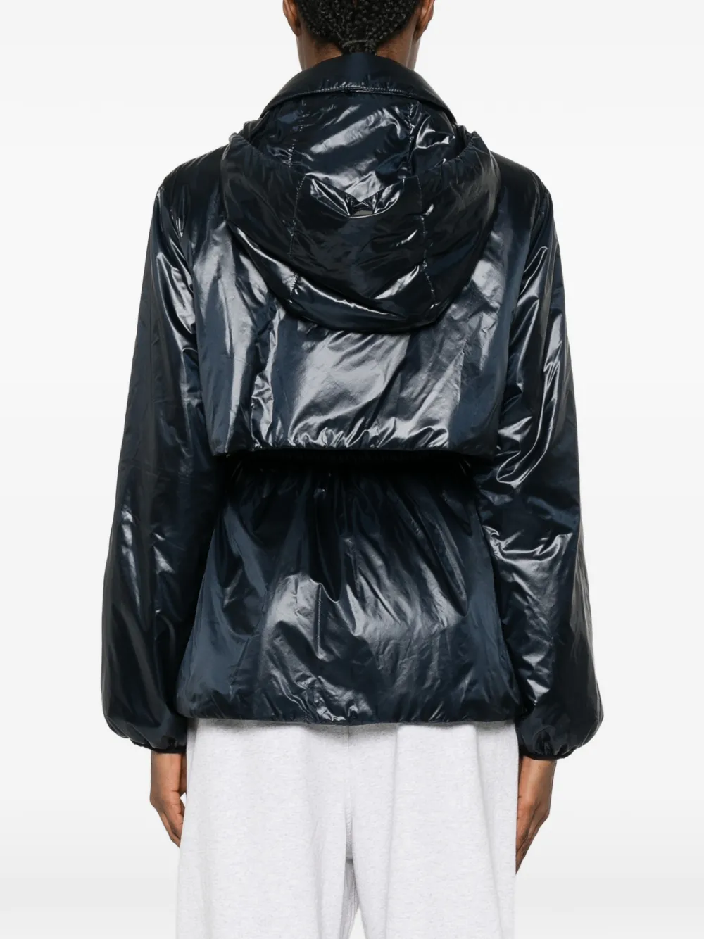 Herno Jack met capuchon en trekkoordtaille Blauw